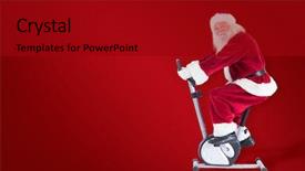  Presentation with trainer - Beautiful theme featuring santa uses a home trainer against red background backdrop and a crimson colored foreground