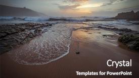  Presentation with sunset beach - Slides having santander - calm sunset in tagle beach background and a tawny brown colored foreground