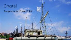  Presentation with maritime - PPT theme with santander-cantabria-spain-july-27 background and a teal colored foreground