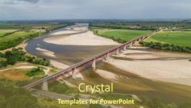  Presentation with sol - Slide set enhanced with santarem-portugal-ponte-dom-luis background and a tawny brown colored foreground