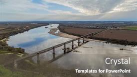  Presentation with sol - Presentation theme having santarem-portugal-ponte-dom-luis background and a gray colored foreground