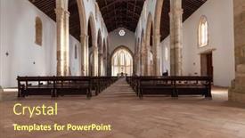  Presentation with gothic architecture - Theme consisting of santarem-portugal-september-11-2015 background and a tawny brown colored foreground