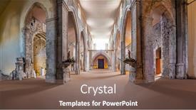  Presentation with gothic architecture - Presentation enhanced with santarem-portugal-september-9-2015 background and a violet colored foreground