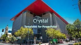  Presentation with university building - Slide set enhanced with santiago-chile-dec-29-2018 background and a ocean colored foreground