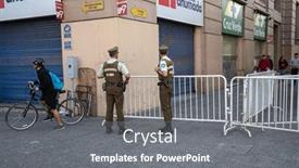  Presentation with blocked - PPT theme featuring santiago-chile-october-26-2019 background and a gray colored foreground