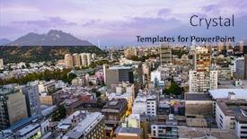  Presentation with chile - Colorful PPT theme enhanced with santiago-de-chile-dwontown backdrop and a light blue colored foreground