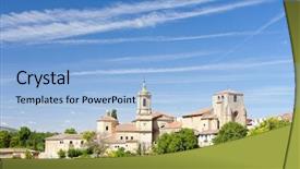  Presentation with spain - Colorful slide deck enhanced with santo domingo de silos castile backdrop and a light blue colored foreground