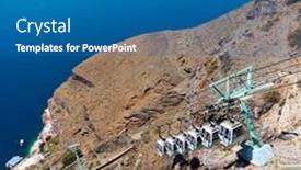  Presentation with santorini - Theme with santorini-cable-car background and a teal colored foreground