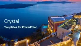  Presentation with santorini - PPT layouts enhanced with santorini-island-and-aegean-sea background and a ocean colored foreground