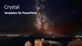  Presentation with santorini - Cool new presentation theme with santorini-island-with-milkyway backdrop and a wine colored foreground