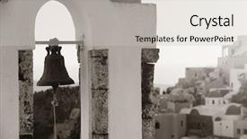  Presentation with greek architecture - PPT layouts enhanced with santorini island with traditional architecture background and a  colored foreground