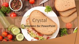  Presentation with tuna - Cool new PPT layouts with sanwich-with-tuna-avocado-cucumber backdrop and a coral colored foreground