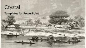  Presentation with village - Presentation enhanced with matura village old view brazil background and a light gray colored foreground