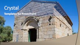  Presentation with knights - Amazing slides having sao miguel chapel in the guimaraes castle where medieval knights are buried guimaraes portugal unesco world heritage site backdrop and a teal colored foreground