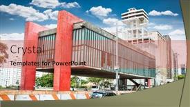  Presentation with avenue - PPT theme having sao-paulo-brazil-april-20 background and a coral colored foreground