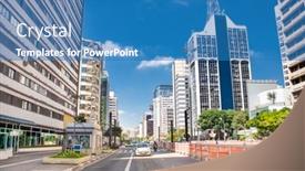  Presentation with avenue - Presentation design featuring sao-paulo-brazil-circa-jan background and a teal colored foreground