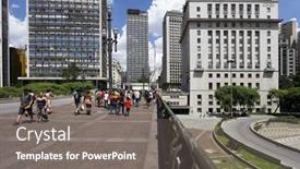  Presentation with peoples - Theme enhanced with sao-paulo-brazil-circa-january background and a gray colored foreground