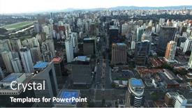  Presentation with avenue - PPT theme with sao-paulo-brazil-circa-july background and a tawny brown colored foreground