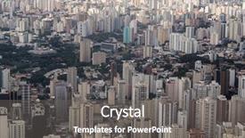  Presentation with city of chicago aerial view - Beautiful slides featuring sao paulo city - brazil - growth backdrop and a gray colored foreground