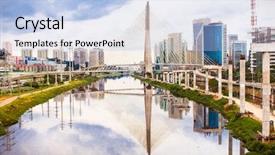  Presentation with latin america - Cool new PPT layouts with sao paulo landmark brazil backdrop and a light blue colored foreground