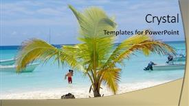  Presentation with republic dominican - Presentation design consisting of saona island dominican republic background and a light blue colored foreground