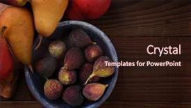  Presentation with wood rustic - PPT layouts with sapce - fresh picked figs and pears background and a  colored foreground