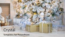  Presentation with animated christmas tree - Theme featuring sapin - brightly lit christmas tree background and a mint green colored foreground