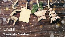  Presentation with decoration - Presentation theme consisting of sapin - rustic christmas decoration on textured background and a tawny brown colored foreground