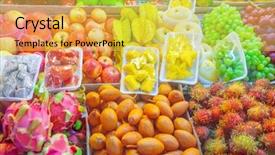  Presentation with market - Slide set featuring sapota - fruit market background and a  colored foreground