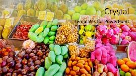  Presentation with market - PPT theme enhanced with sapota - fruit market background and a yellow colored foreground