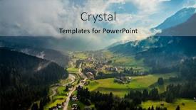  Presentation with corner - PPT theme featuring sappada italy north-eastern corner of the dolomites alps aerial fpv drone flights background and a light blue colored foreground