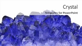  Presentation with crystals - Cool new PPT theme with sapphires crystals isolated on white backdrop and a white colored foreground