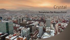  Presentation with hokkaido - Cool new PPT layouts with sapporo-hokkaido-japan-downtown-skyline backdrop and a coral colored foreground