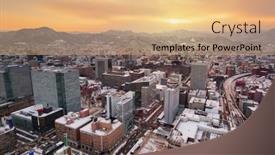  Presentation with hokkaido - Slide deck enhanced with sapporo-hokkaido-japan-downtown-skyline background and a coral colored foreground