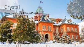  Presentation with government offices - PPT layouts featuring sapporo-japan-at-the-former background and a light blue colored foreground