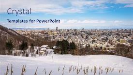  Presentation with memorial - Colorful PPT theme enhanced with sapporo-japan-cityscape-from-asahiyama backdrop and a light blue colored foreground