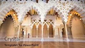  Presentation with preserved - Slides with saragossa-spain-jun-8-corridor background and a coral colored foreground