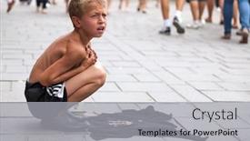  Presentation with bosnia - Cool new PPT theme with generational workplace - thoughtful hipster man on a backdrop and a light gray colored foreground