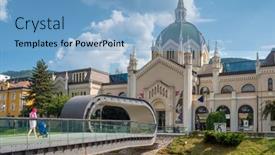  Presentation with fine arts - Amazing PPT theme having sarajevo-bosnia-and-herzegovina-august backdrop and a light blue colored foreground