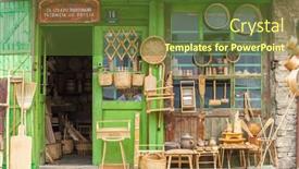  Presentation with traditional craft - Amazing slide deck having sarajevo-bosnia-august-13-storefront backdrop and a tawny brown colored foreground