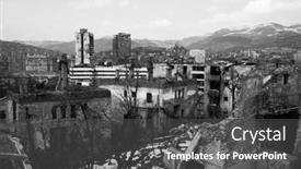  Presentation with civil war - Presentation design featuring sarajevo-bosnia-mar-15 background and a dark gray colored foreground