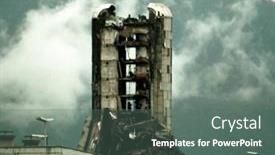  Presentation with destroyed city - Presentation theme having sarajevo-bosnia-november-20 background and a gray colored foreground