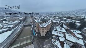  Presentation with town hall - Presentation featuring sarajevo-city-hall-or-national background and a  colored foreground