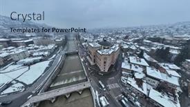  Presentation with town hall - PPT theme having sarajevo-city-hall-or-national background and a light blue colored foreground