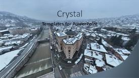  Presentation with town hall - Theme featuring sarajevo-city-hall-or-national background and a light blue colored foreground