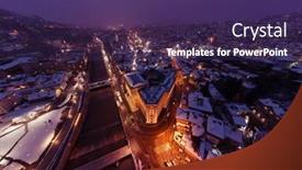  Presentation with town hall - Slide deck having sarajevo-city-hall-or-national background and a violet colored foreground