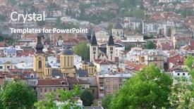 Presentation with bosnia - Beautiful presentation theme featuring sarajevo-the-capital-city backdrop and a gray colored foreground