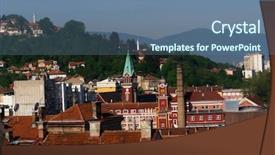  Presentation with bosnia - Colorful presentation enhanced with sarajevo-the-capital-city backdrop and a ocean colored foreground