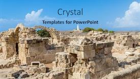  Presentation with archaeological - Amazing presentation theme having saranta-kolones-castle-remains backdrop and a light blue colored foreground