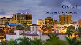  Presentation with florida - Audience pleasing presentation consisting of sarasota florida usa downtown skyline backdrop and a seafoam green colored foreground